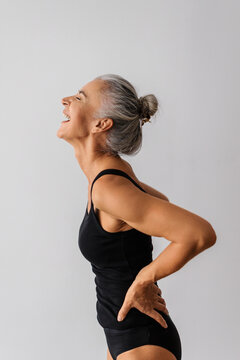 Senior woman laughing a lot
