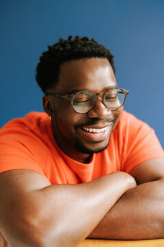 Happy Black Male studio portrait