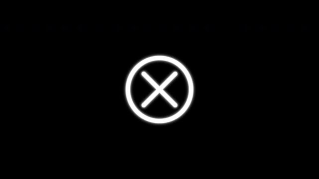 Circular Exit Cross Cancel Icon Animation With Alpha Channel