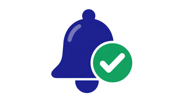 Bell Notification Icon with Green Checkmark