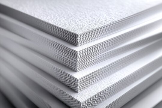 Stack of white paper sheets close up texture