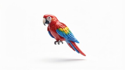 Fototapeta premium Colorful parrot 3d render isolated on white background