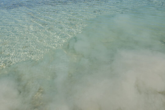 White silt clouds in the lake water