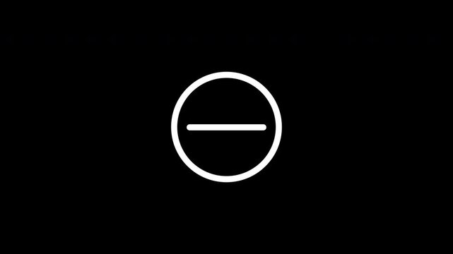Minus Circle Icon Scale Reveal Animation Alpha Channel For Remove Action Graphic