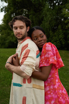 Couple enjoys their time outdoors near the park