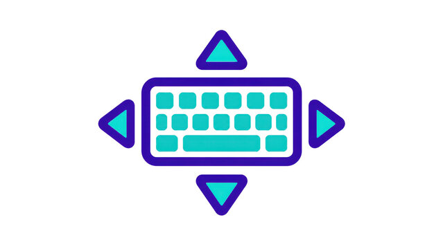 Keyboard Icon with Directional Arrows for Gaming and Navigation