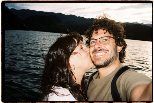Couple enjoying selfie