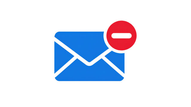 Minus Sign Email Delete Icon with Minus Sign