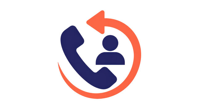 Phone Callback Icon with Customer Profile and Circular Arrow
