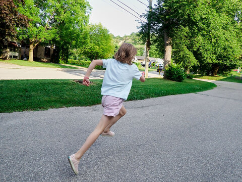 Young girl running