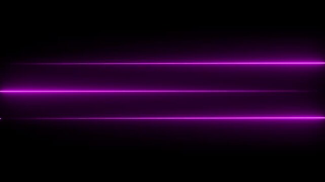 High tech pattern neon line. HUD Bright beams Abstract red neon line technology loop background. 3 Straight neon laser line .on black backgraund . HD Video.