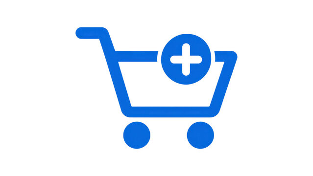 Shopping Cart Icon with Plus Sign Abstract Background Design