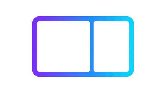 Split Screen Icon with Purple Blue Gradient
