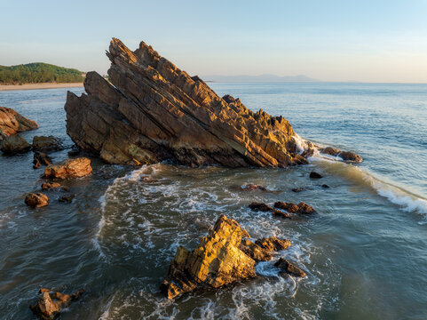 Dramatic Da Nhay Rock Formation Along the Quang Tri Coast, Vietnam