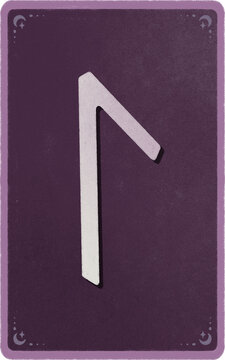 Laguz Elder Futhark Rune Card - Norse Oracle Card Illustration