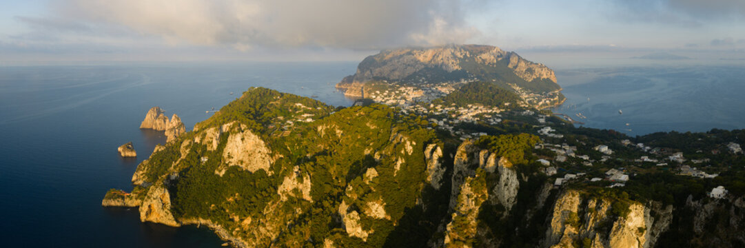 Capri Island Aerial Panorama Italy
