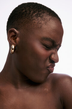 Person Shows a Playful Expression With Their Face