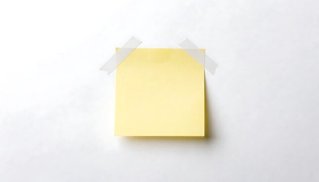 Yellow sticky note taped to a white wall for office reminders and business communication.
