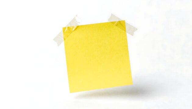 Yellow sticky note taped to a white wall for office reminders and business communication.