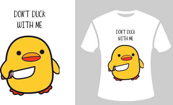 Cute duck  T-Shirt Design with Playful Typography and Cozy Lifestyle Illustration