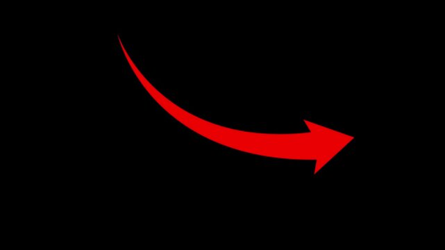 Business loss and stock market crash chart symbol with red arrow for crisis concept animation