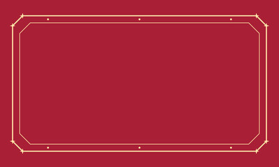 Elegant gold border with dots on a deep red background for festive invitations and greetings © Rakibs