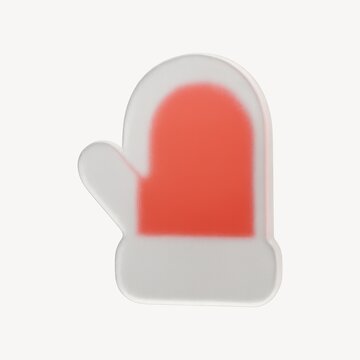 Red mitten icon illustration.
