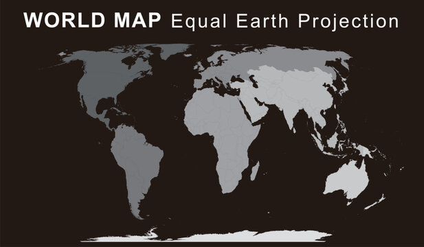 Equal Earth Equal-Area World Map Illustration