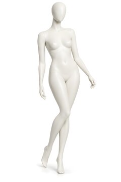 White female mannequin standing side view