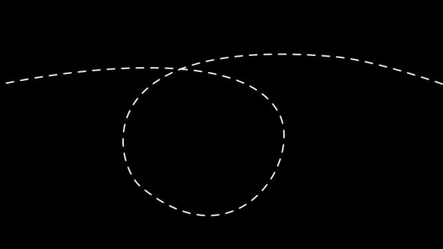 Long dots line arrow icon. Curve horizontal dot direction. Arrow animation, arrows running from left to right direction 4k motion animation.