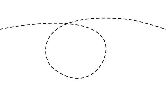 Long dots line arrow icon. Curve horizontal dot direction. Arrow animation, arrows running from left to right direction 4k motion animation.