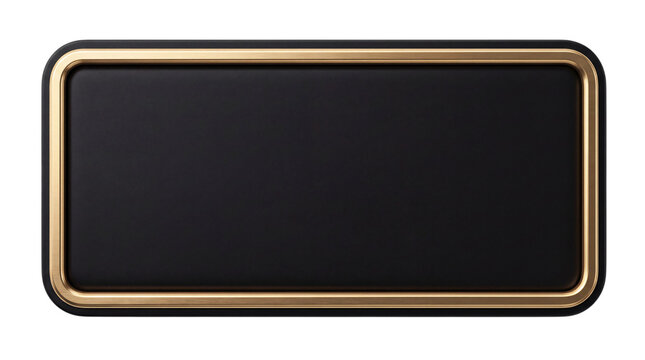 Rectangular black panel with rounded corners and isolated on png transparent background