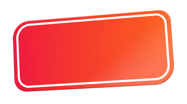 Vibrant red and orange gradient rounded rectangle isolated on png transparent background