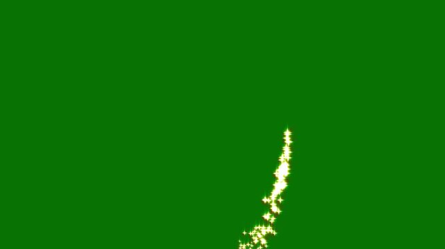 glitter shine doodle stars trail, glitter line out stars on green screen. sparkle path white twinkling stars line, fast glittering star lines, sparkling starry line effect.4k animison