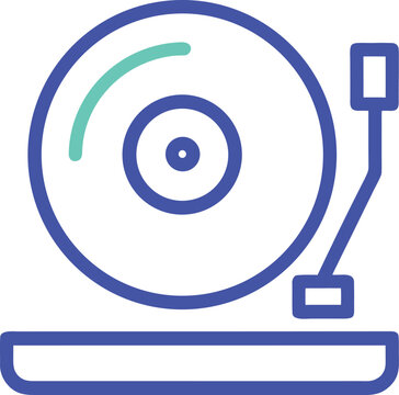 Vinyl record player turntable audio equipment icon outline vector illustration with turntable, equipment vector illustration