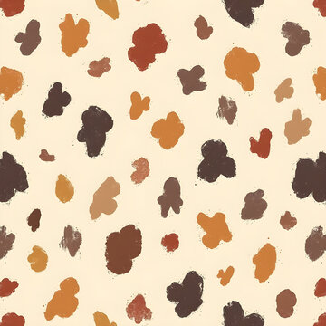 Leopard Print Seamless Pattern Textured Oil Pastel Style