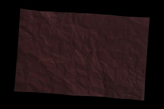 Dark burgundy crushed paper sheet for rustic vintage collage layouts isolated