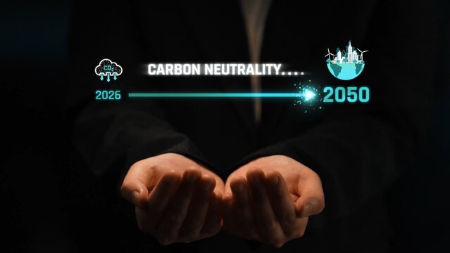 Carbon neutrality timeline illustrates carbon, neutrality, and reduction targets from 2024 to 2050 to support global sustainability and green initiatives Marrow