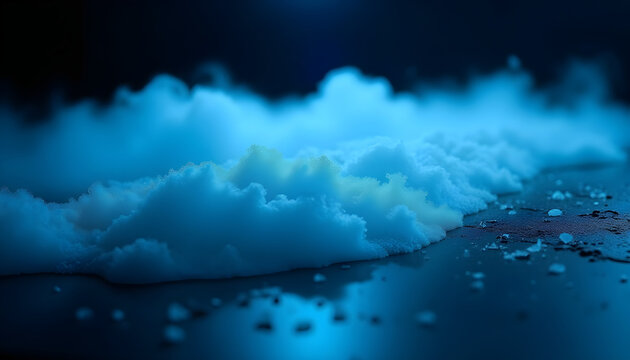 Blue Soap Foam Texture on Dark Surface
