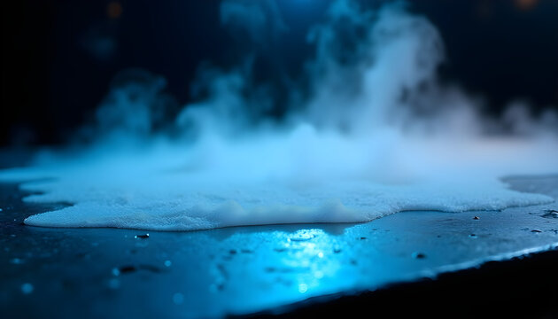 Dry Ice Smoke Fog on Dark Surface
