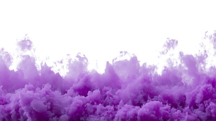 Fototapeta premium Purple smoke clouds isolated on transparent background