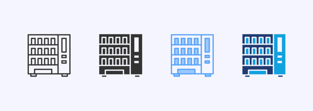 Vending Machine Icon Set Multiple Style Collection Vector Illustration