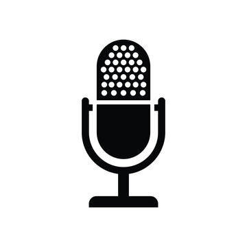 Studio microphone icon for audio recording isolated on white background