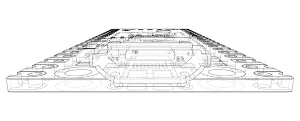 Obraz premium circuit board wireframe illustration. Vector