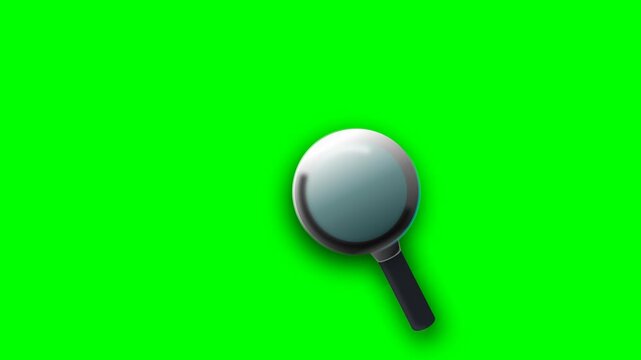 Magnifying Glass Search Icon with Ripple Effect on Green Screen