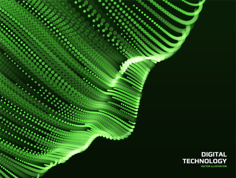 A face mask of green lines, like data flowing through a digital mind. AI concept. The process of modeling or scanning. Digital design of a futuristic identity. Technological concept. Vector for design