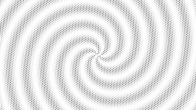 Minimalist dark spiral pattern composed of tiny black dots on a dark background, creating a very subtle and faint swirling vortex visual effect
