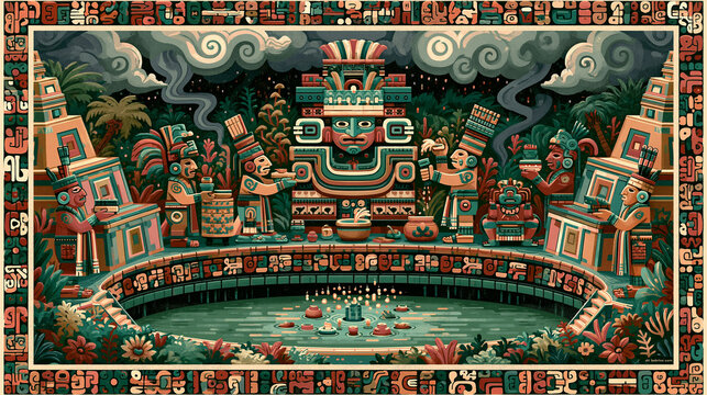 Chaac Rain Deity Ritual at Cenote Edge