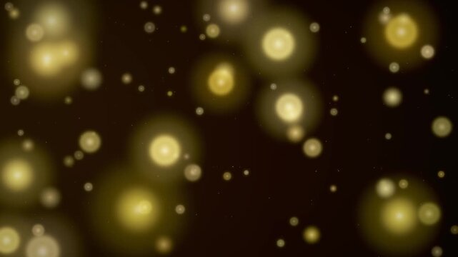 Golden Bokeh Lights Motion Background Abstract Yellow Glowing Particles Loop