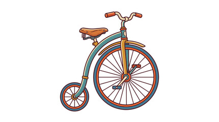 Vintage Single Wheel Bicycle Cartoon Illustration © Syahril91